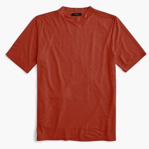 J. Crew Mock neck Lyocell T-Shirt Size Small Brick Red